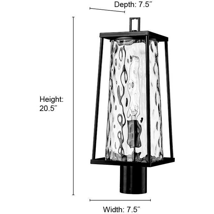 Dutton 1 Light 20.5 inch Powder Coated Black Outdoor Post Lantern